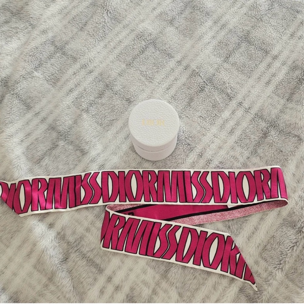 Dior Pink Logo Scarf
